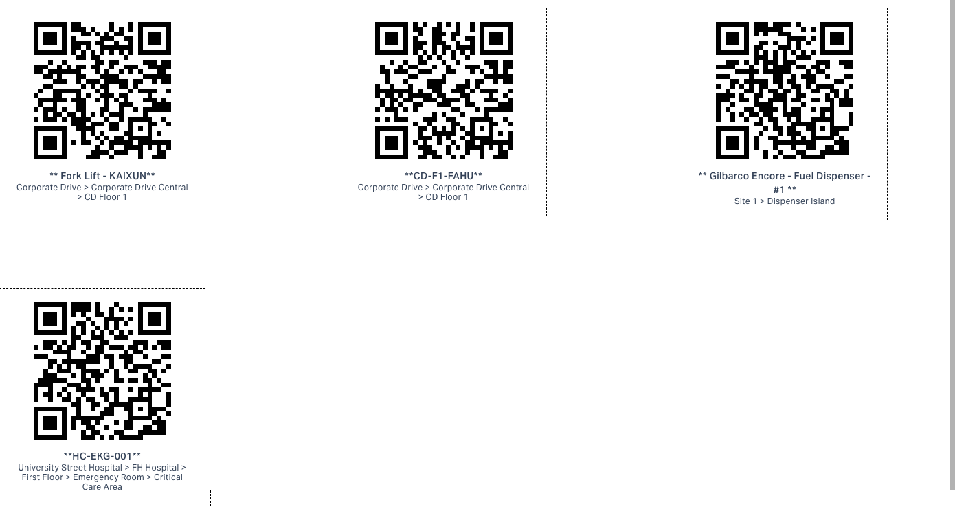 Print QR Code for Asset Tracking
