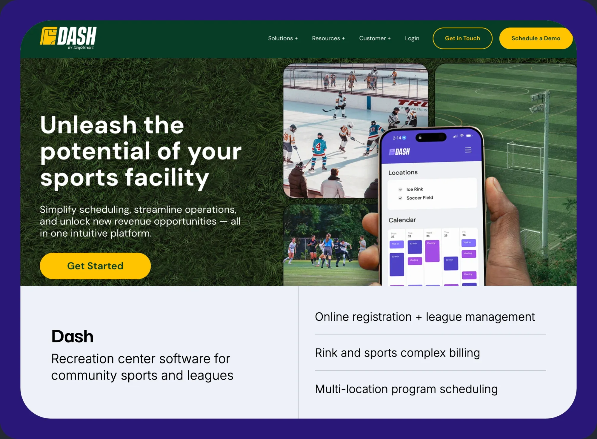 Dash recreation center software for community sports leagues and multi-location rink operators