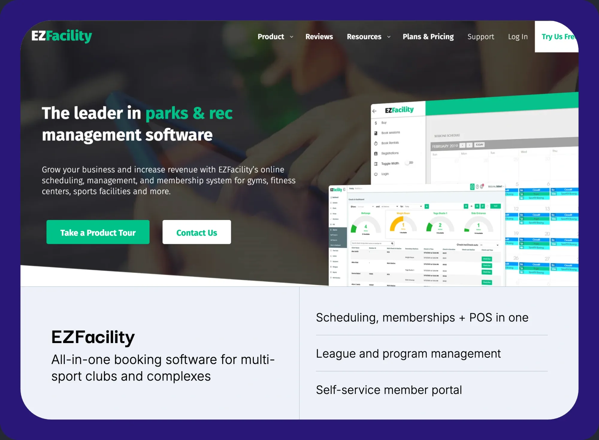 EZFacility all-in-one sports facility booking and membership software for multi-sport clubs