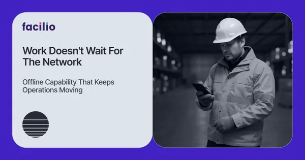 Technician using mobile app in low-signal facility area