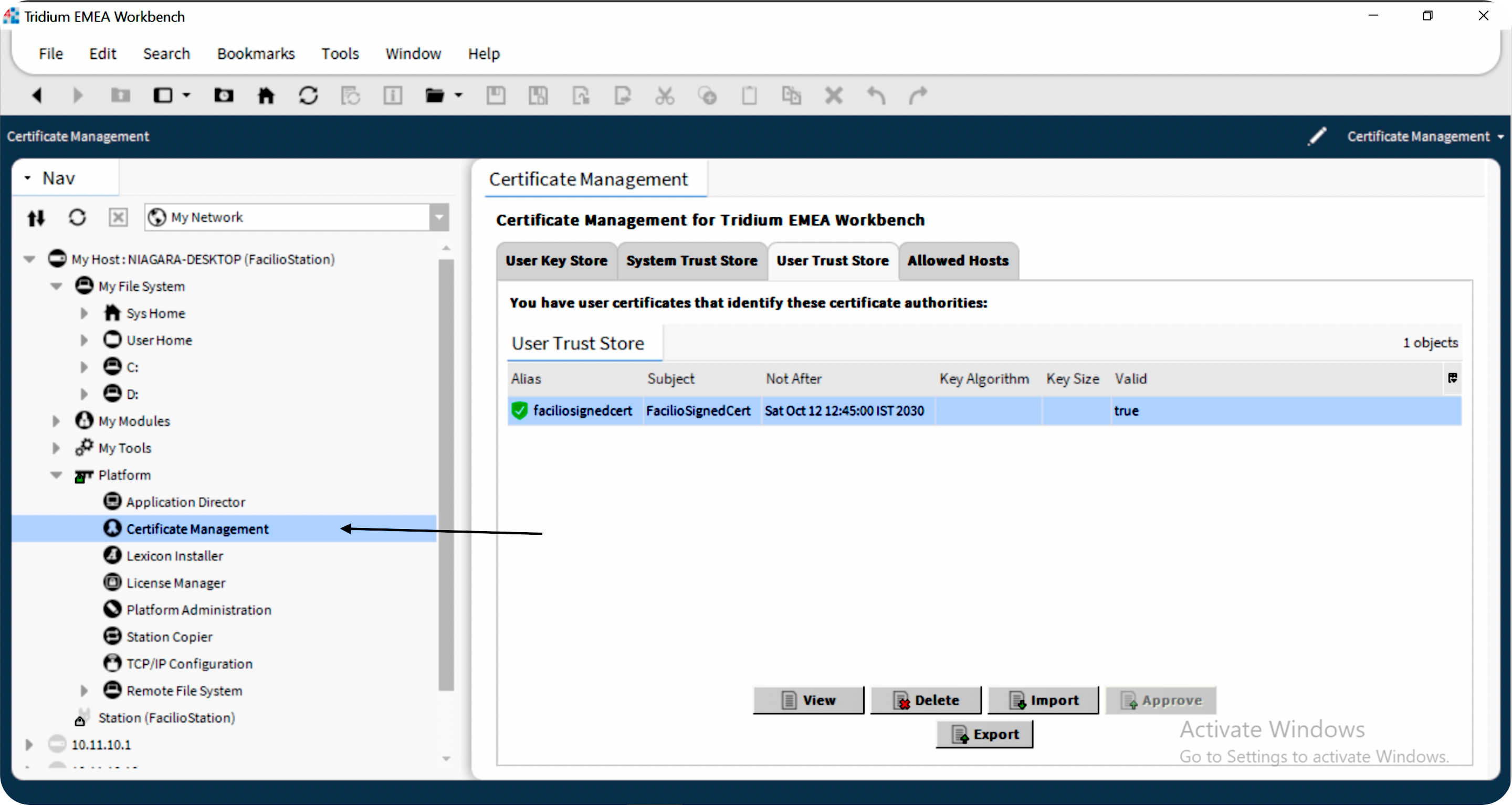 certificate Management for platform