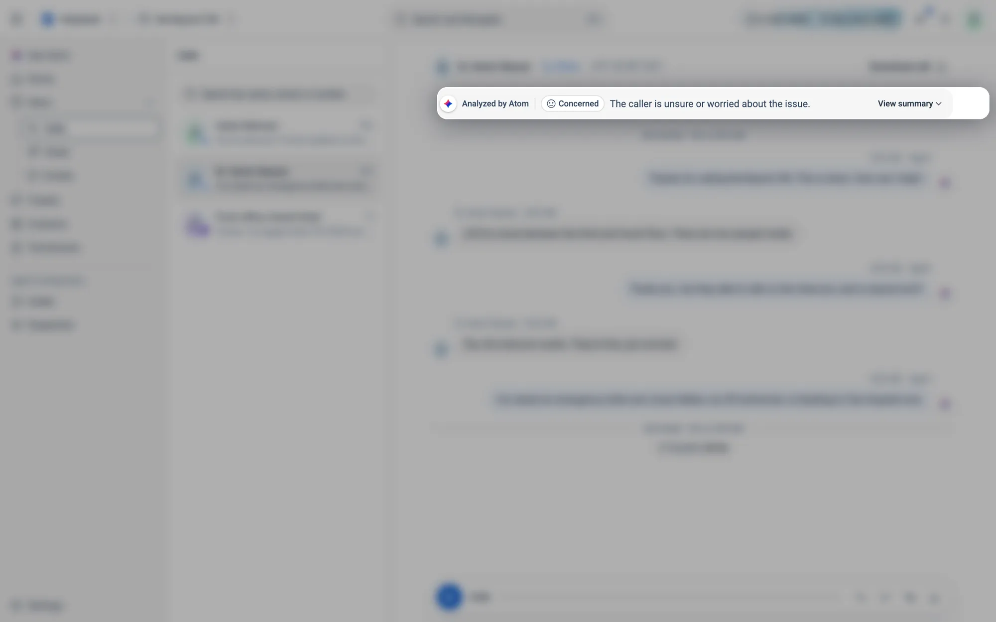 Analyzed by Atom: the tone it picked up and a one-line read of the conversation.