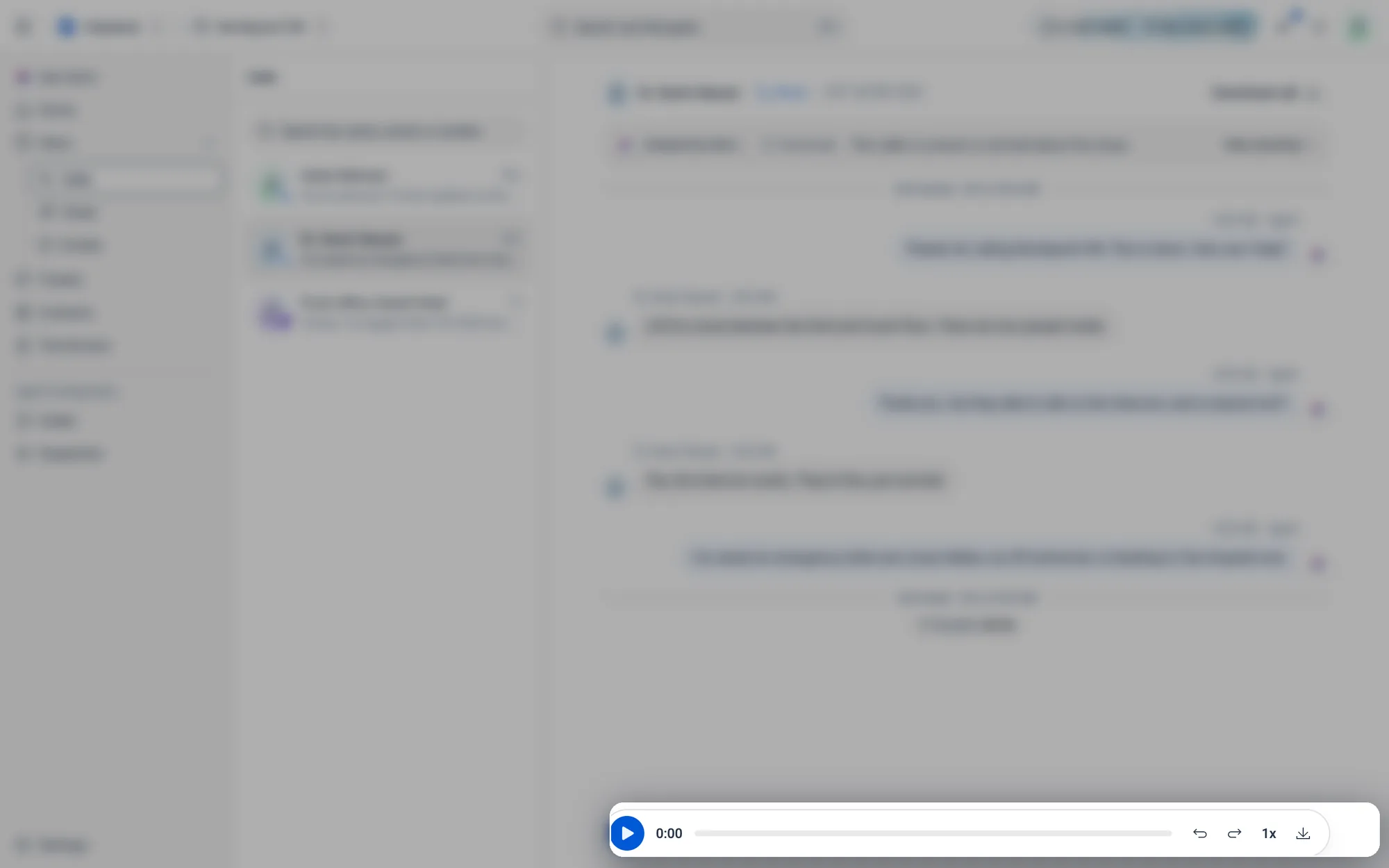 The player for the call recording, at the bottom of every call.