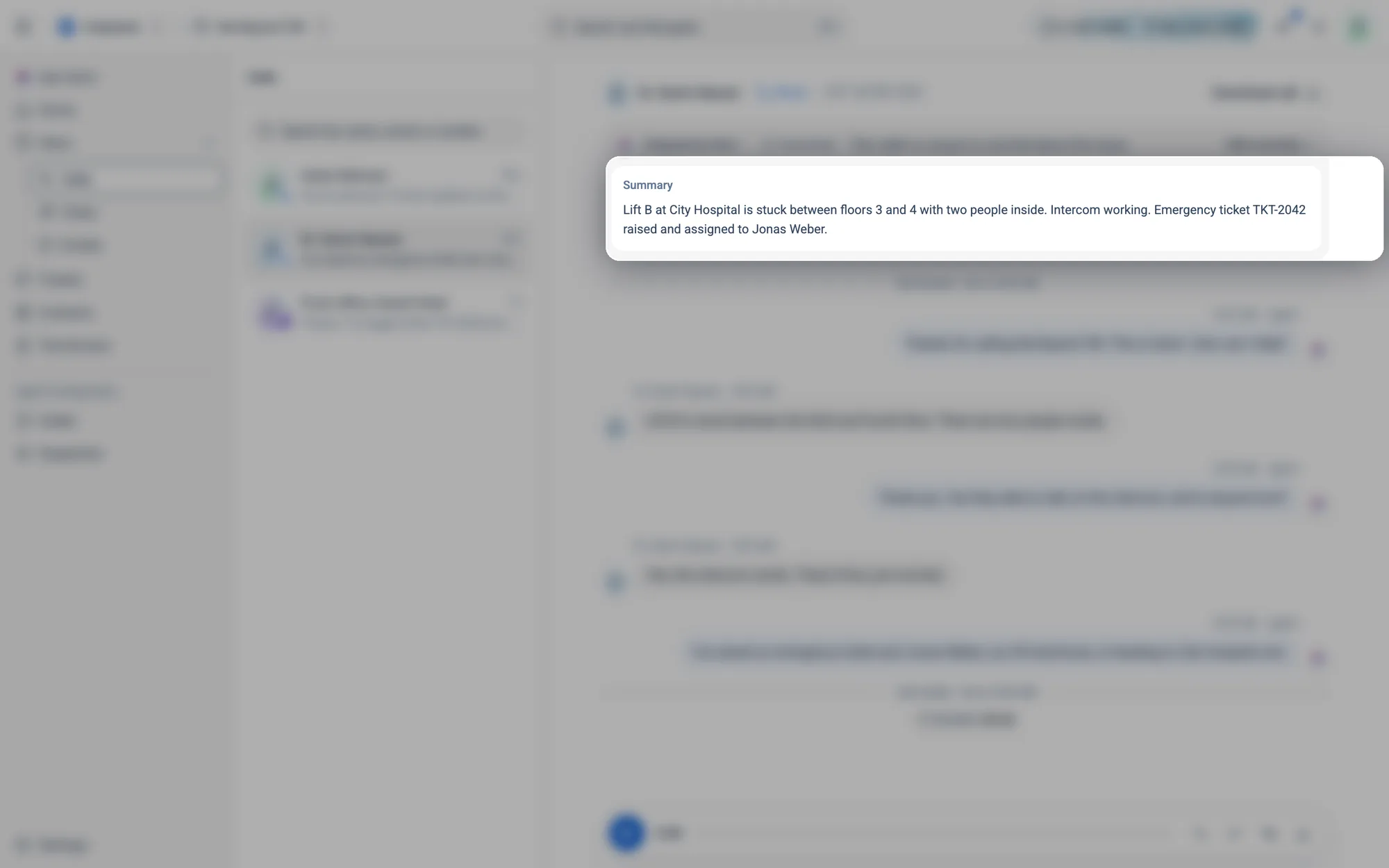 View summary opens Atom's Summary of the whole conversation.
