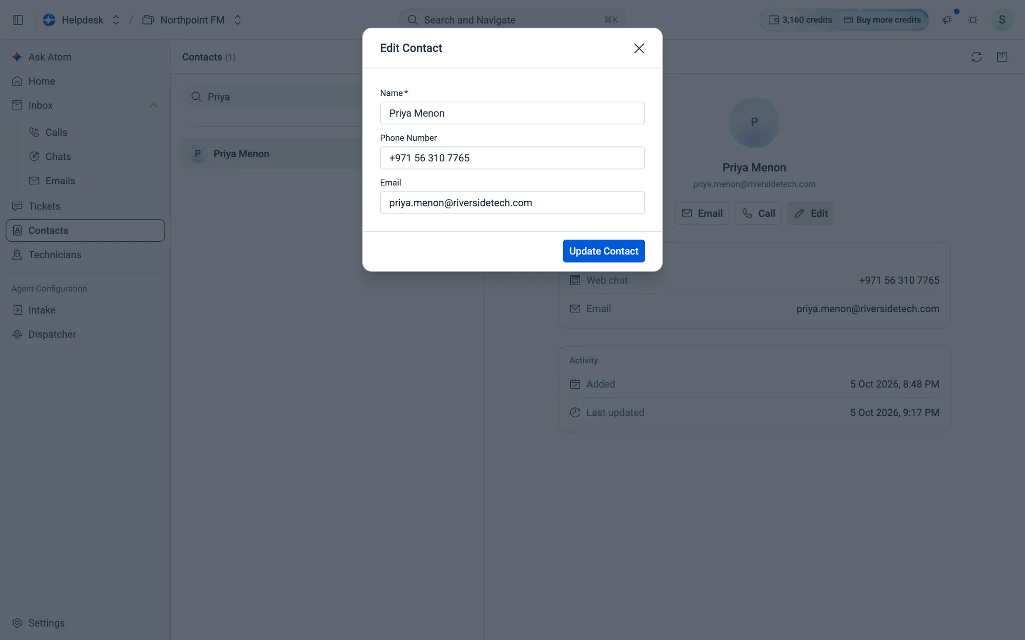 The Edit Contact dialog.