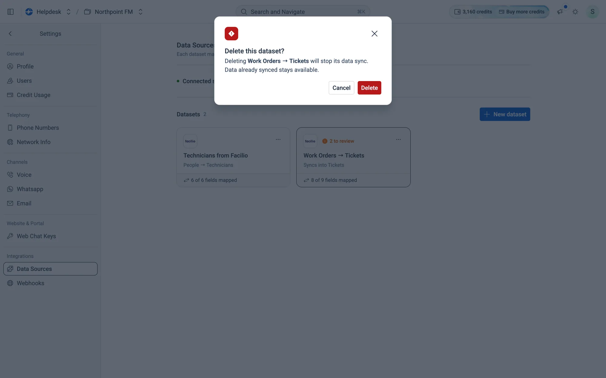 Confirm to stop the sync.