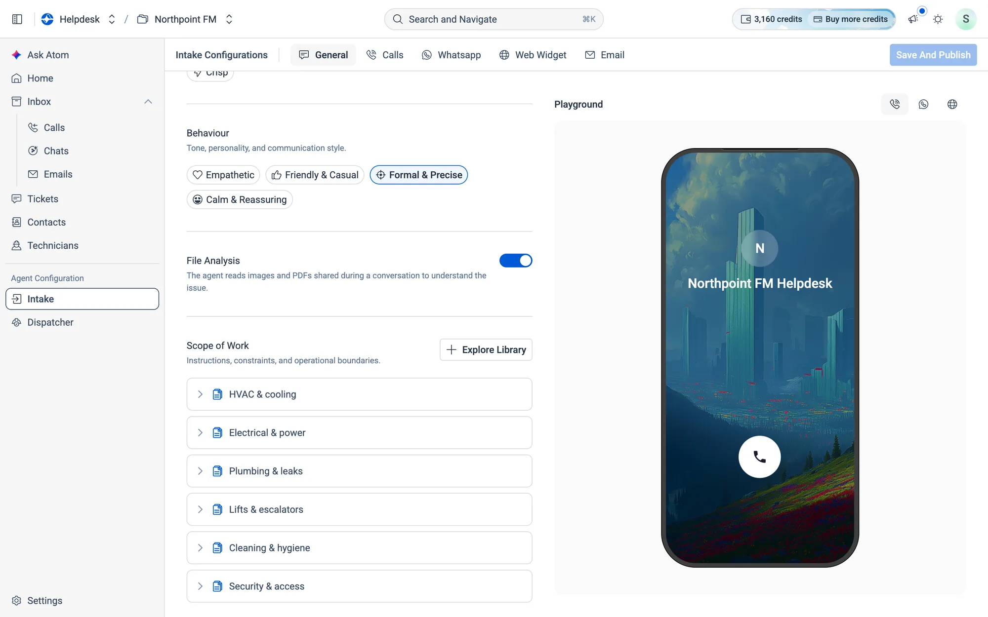 Published. The agent uses the new settings from its next conversation.