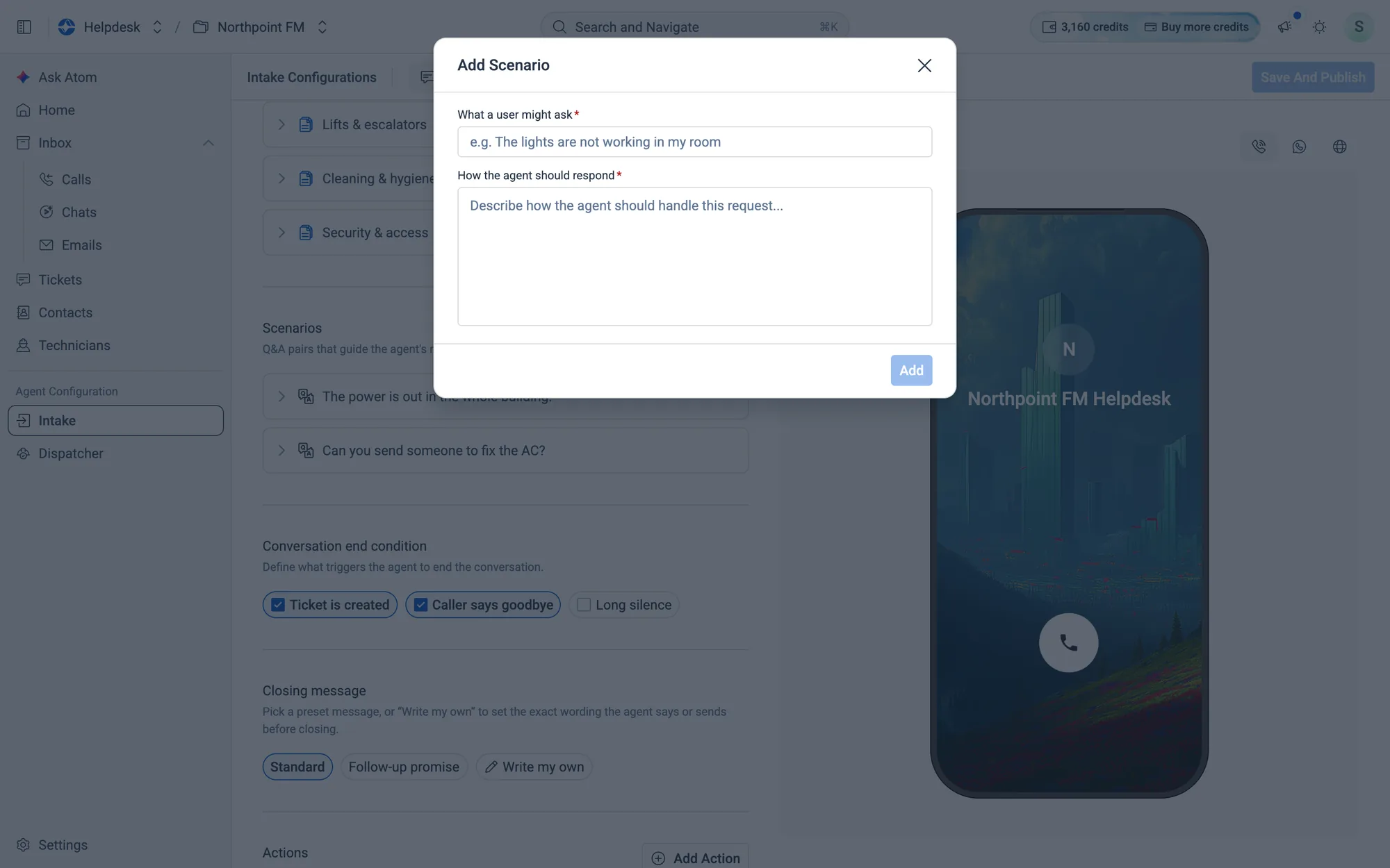 The Add Scenario dialog.