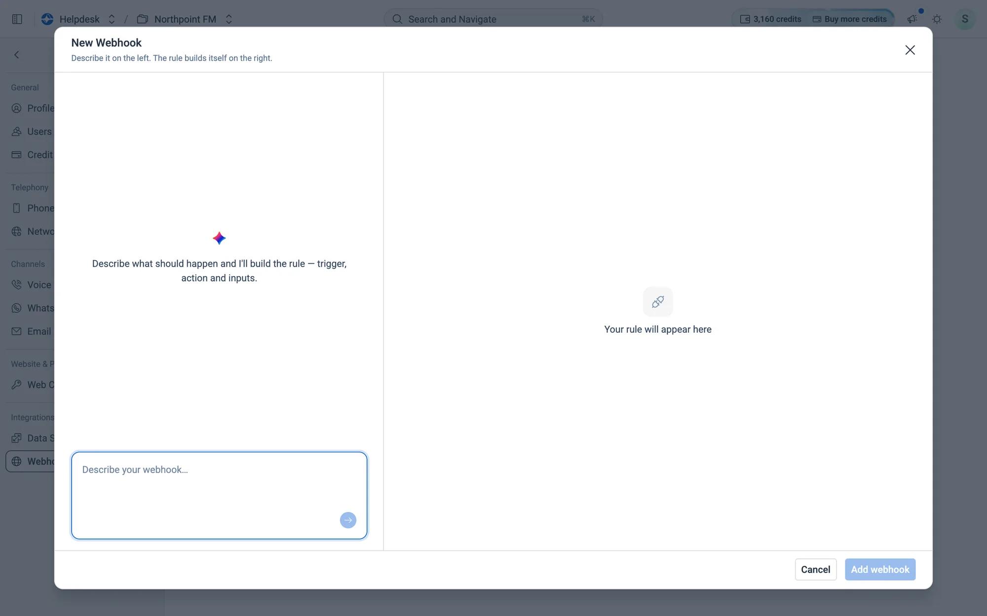 Describe what should happen and Atom builds the trigger, action and inputs.