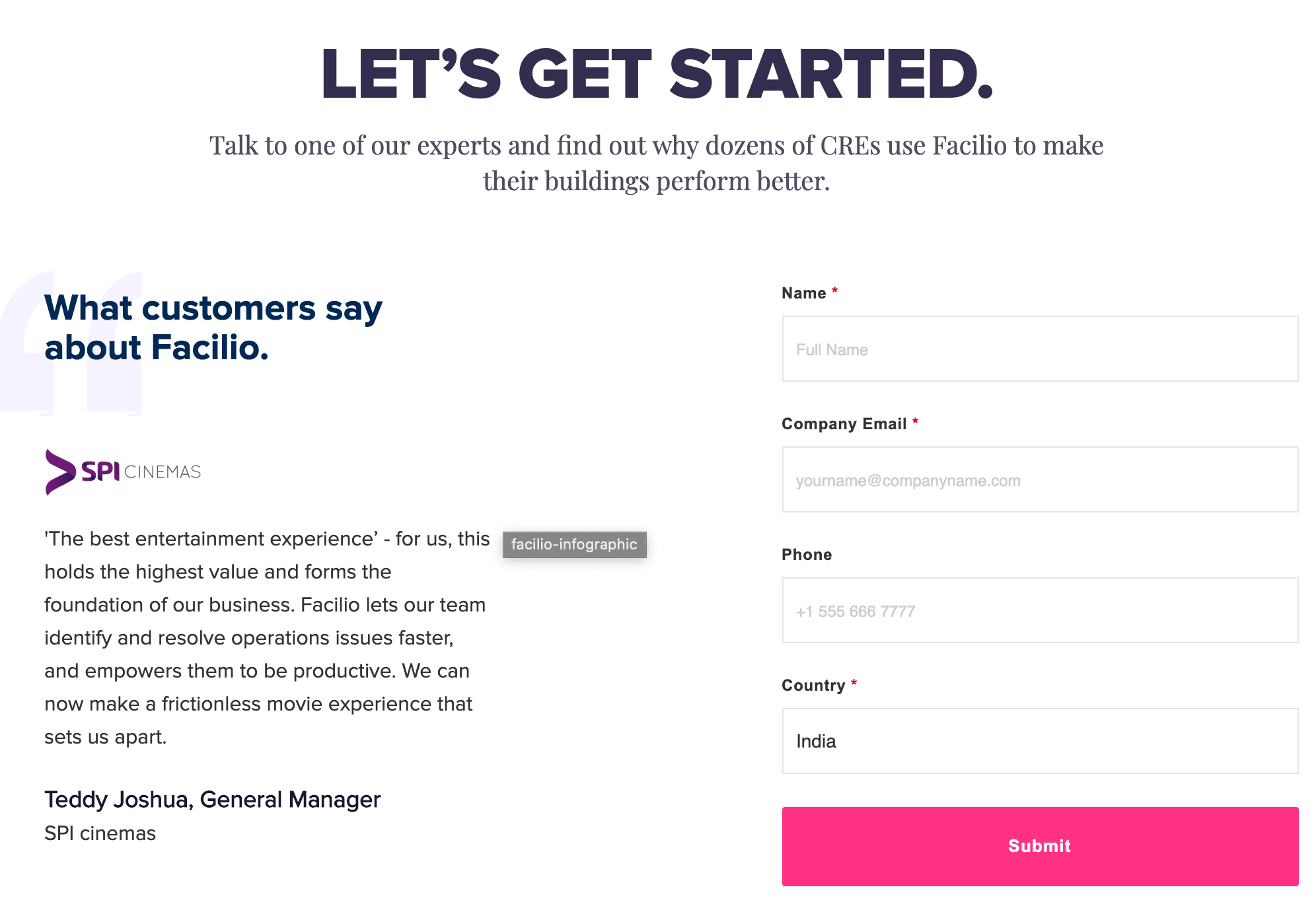Request Demo - Facilio