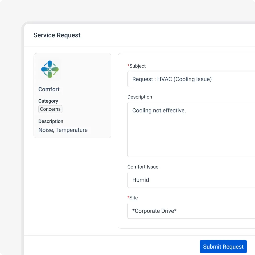 Tenant maintenance request portal in Facilio