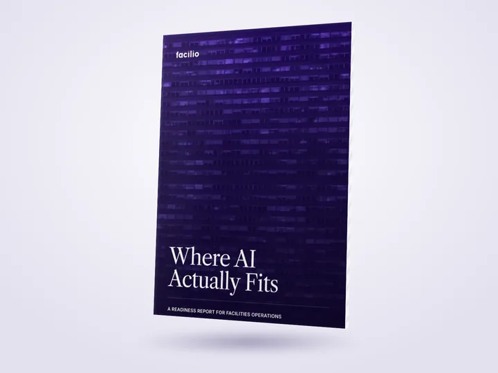 Where AI Actually Fits, a readiness report for facilities operations, shown as a printed report