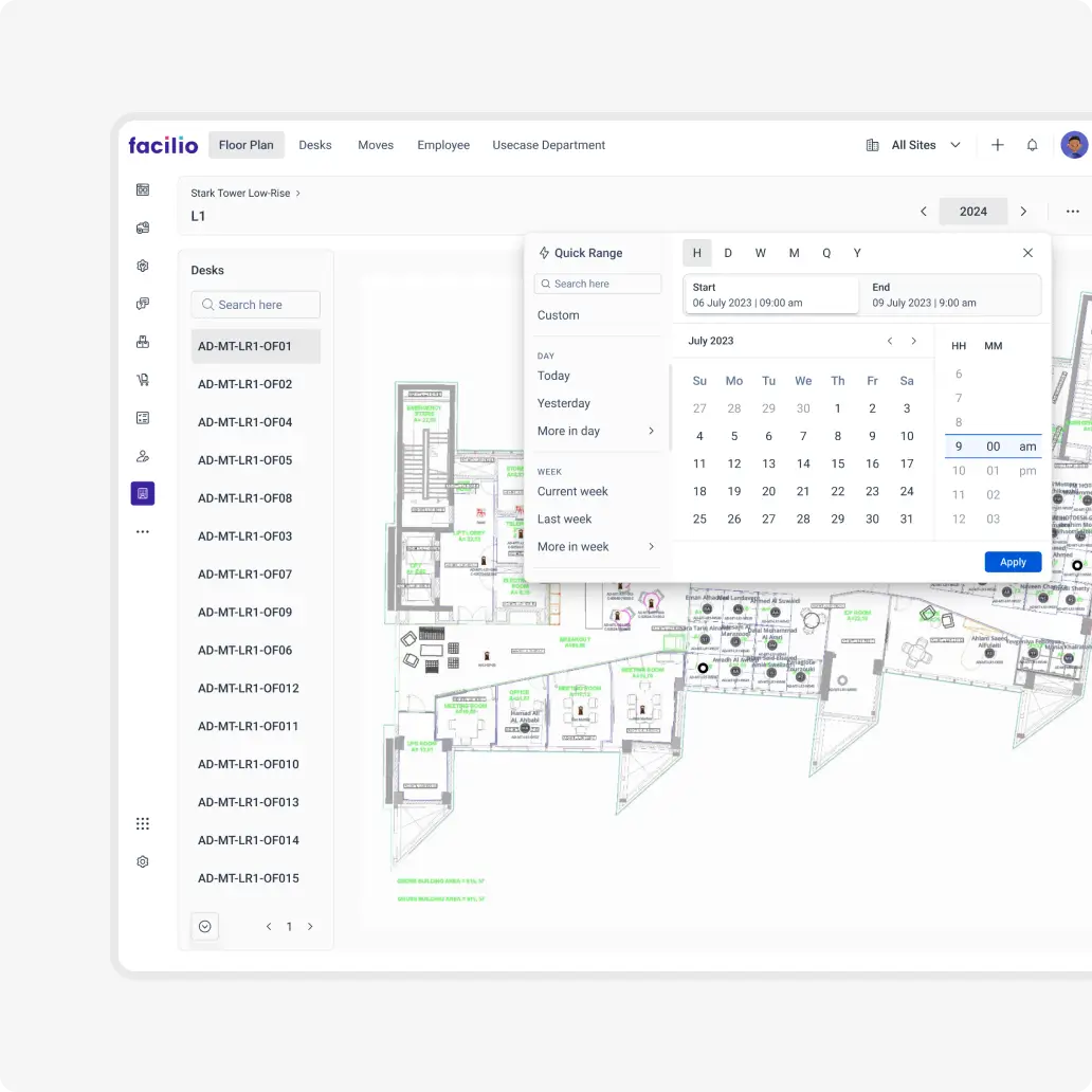 A depiction of Facilio's multi-faceted interface which helps businesses make the most out of their spaces with the power of automation.
